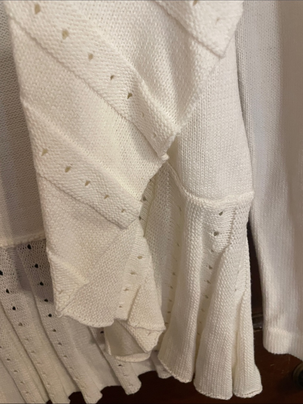 Rafaella Cream Ruffled Open-Front Cardigan - Picture 3 of 4